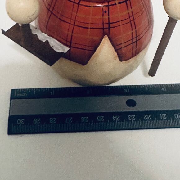 Handcrafted Wooden Snowman Nutcracker Holiday Decor Gift - Picture 3 of 10